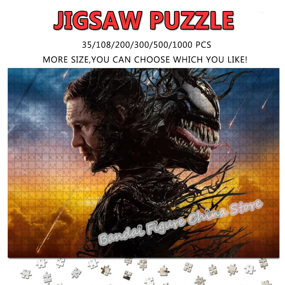

Пазлы с фильмами Venom The Last Dance, супергерой Диснея, принт, 108/200/300/500/1000 шт., распаковывающие игрушечные пазлы