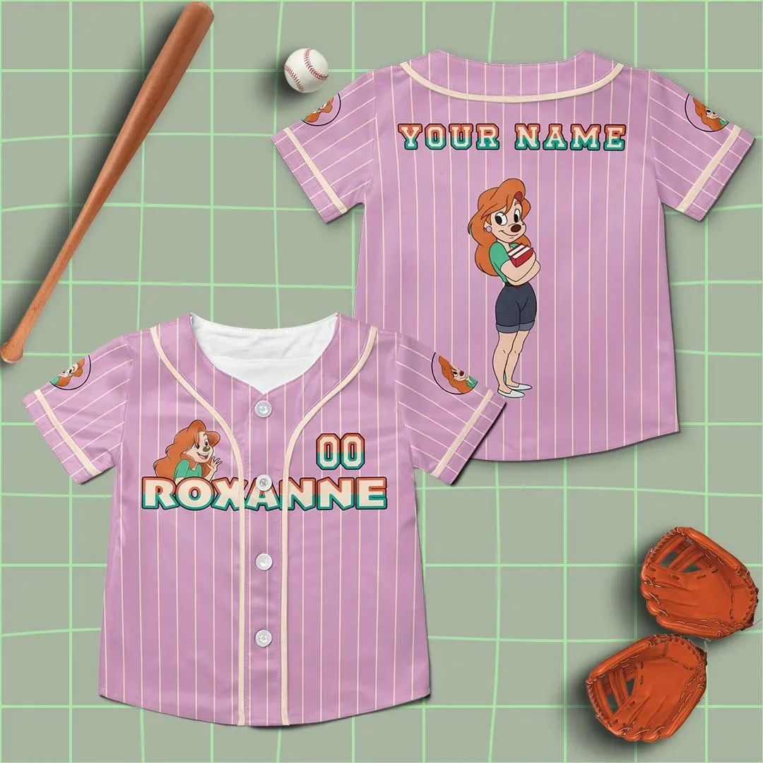 مخصص جوفي فيلم البيسبول جيرسي ماكس جوفي روكسان باورلاين اصطف جوفي وماكس جيرسي ديزني الكبار الاطفال عادية جيرسي