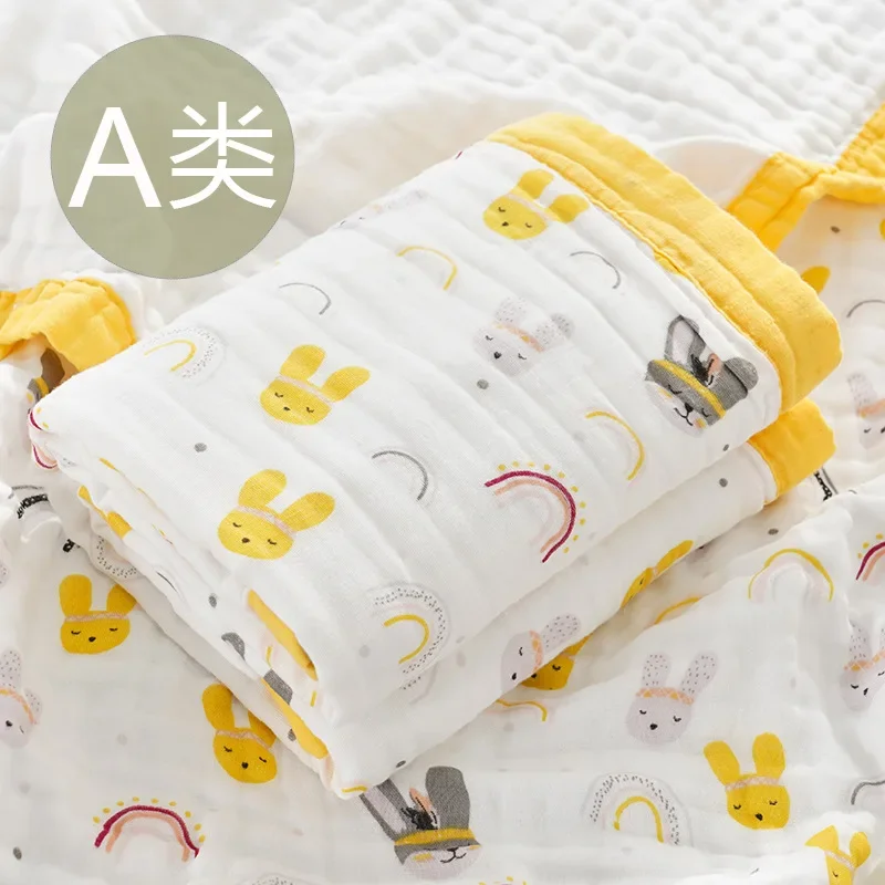 Asciugamano da bagno neonato, garza di cotone neonato, asciugamano da bagno per bambini, coperta A sei strati avvolta in classe A