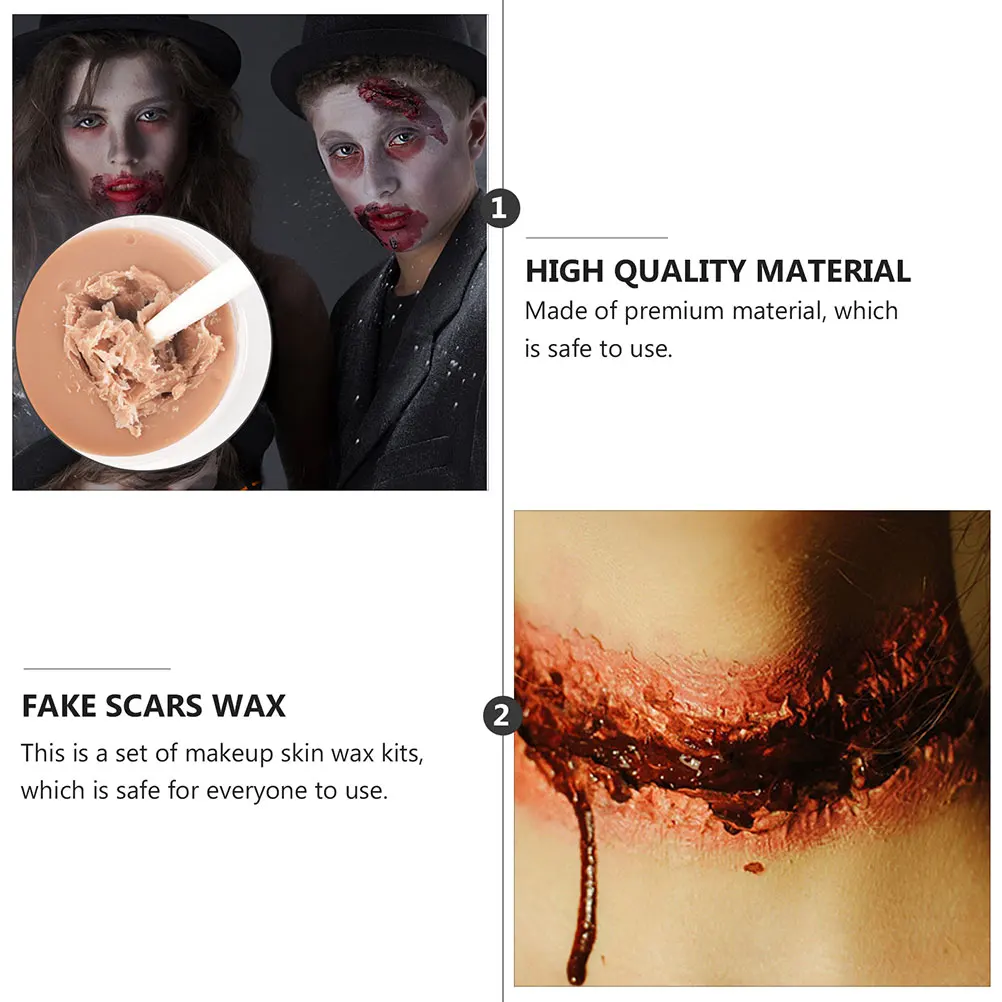 

2Pcs Special Makeup Wax Modeling Tool Kit for Halloween Makeup Tool Fake Scars Body Painting Props