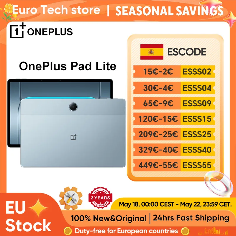 Versión Global de la Tablet OnePlus Pad Lite de 11 Pulgadas, Transmisión de 90 Hz, Pantalla con Protección Ocular, Batería Súper Grande de 9340 mAh, MediaTek Helio G100