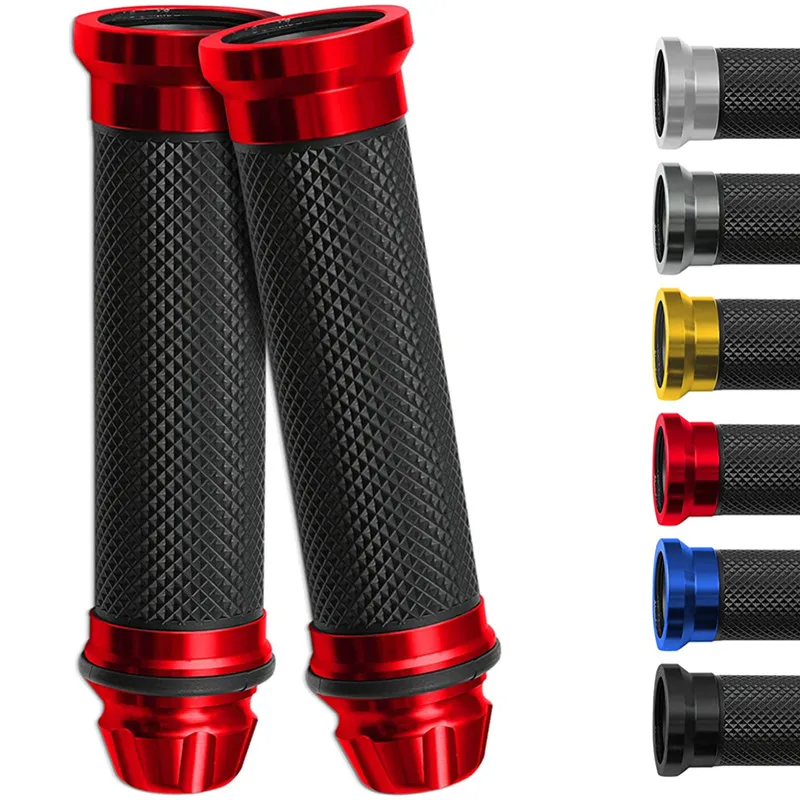 1 Pair Motorcycle Handlebar Grips 7/8 - 22mm Handlebar Grips Universal CNC Handlebar Covers Throttle Grips Sleeves