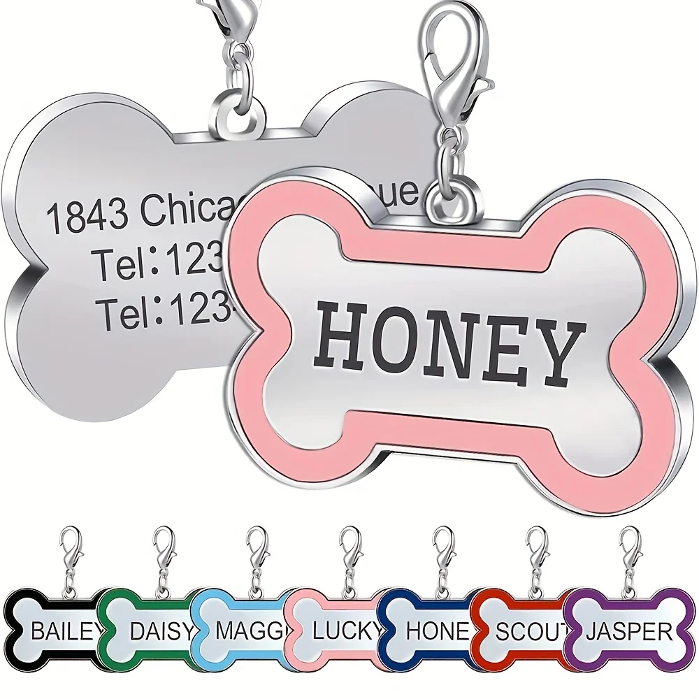 

2Pcs【Personalized Customization】Bone-Shaped Dog Id Tags, Custom-Engraved Pet Identification Tags with Name and Phone Number, Prevent Pets from Getting Lost, Facilitate the Recovery of Lost Pets