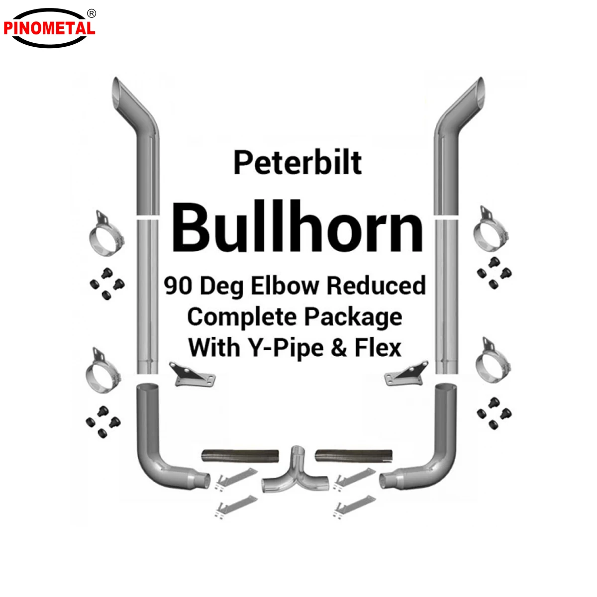 Kits de escapamento de caminhão personalizados Kit de pilha de escapamento megafone de 7 polegadas a 5 polegadas para Peterbilt Kenworth