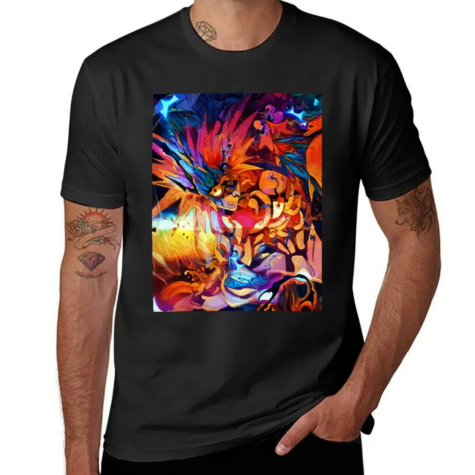 Colorful Boros T-Shirt graphic t shirt vintage korean fashion oversizeds mens cotton t shirts