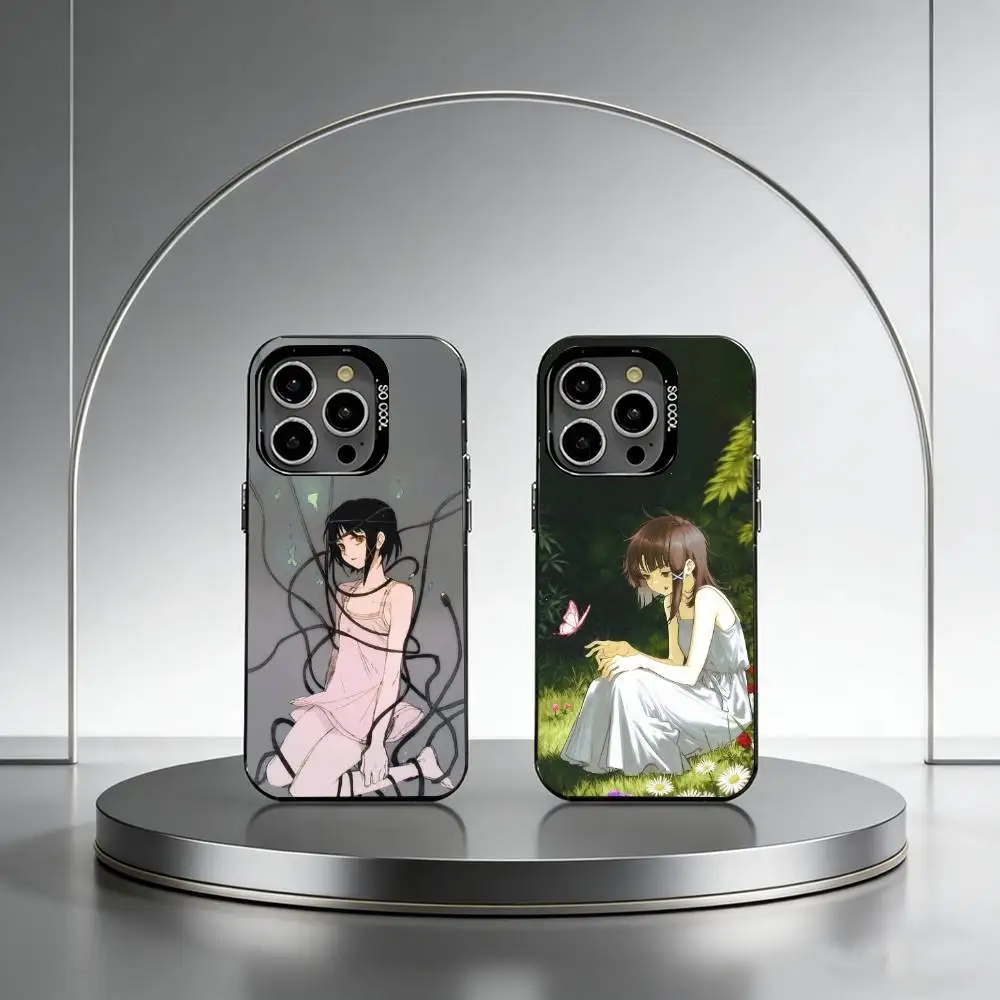 Anime serial Experiments Lain Phone Case For iPhone 17,16,15,14,13,12,11 Plus,Pro Max,XS,Colorful Silver Black Cover