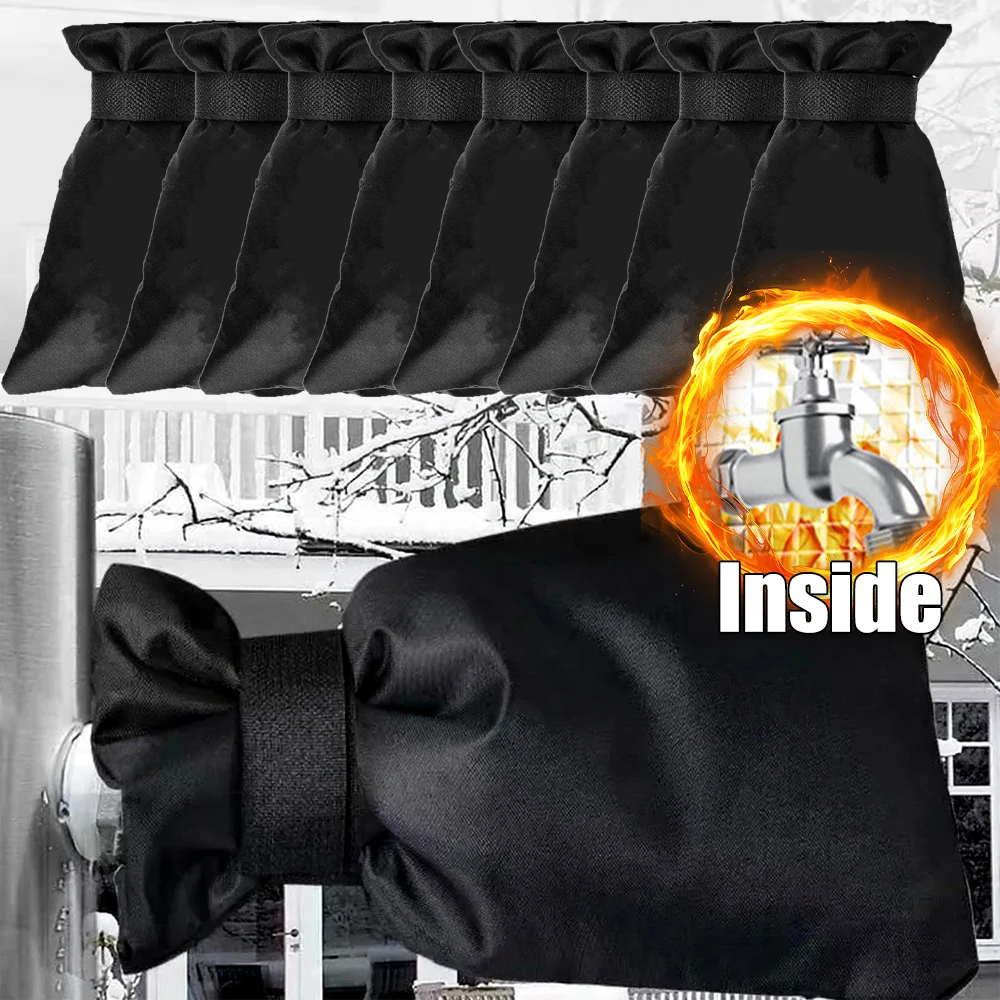 Outdoor Faucet Cover for Winter Reusable Outside Faucet Insulated Cover Sock Freeze Protection Covers Sock for Wall Taps Outside