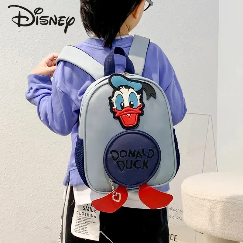 Disney-mochila de gran capacidad para niños, mochila informal de alta calidad con dibujos animados, a la moda, pato Donald