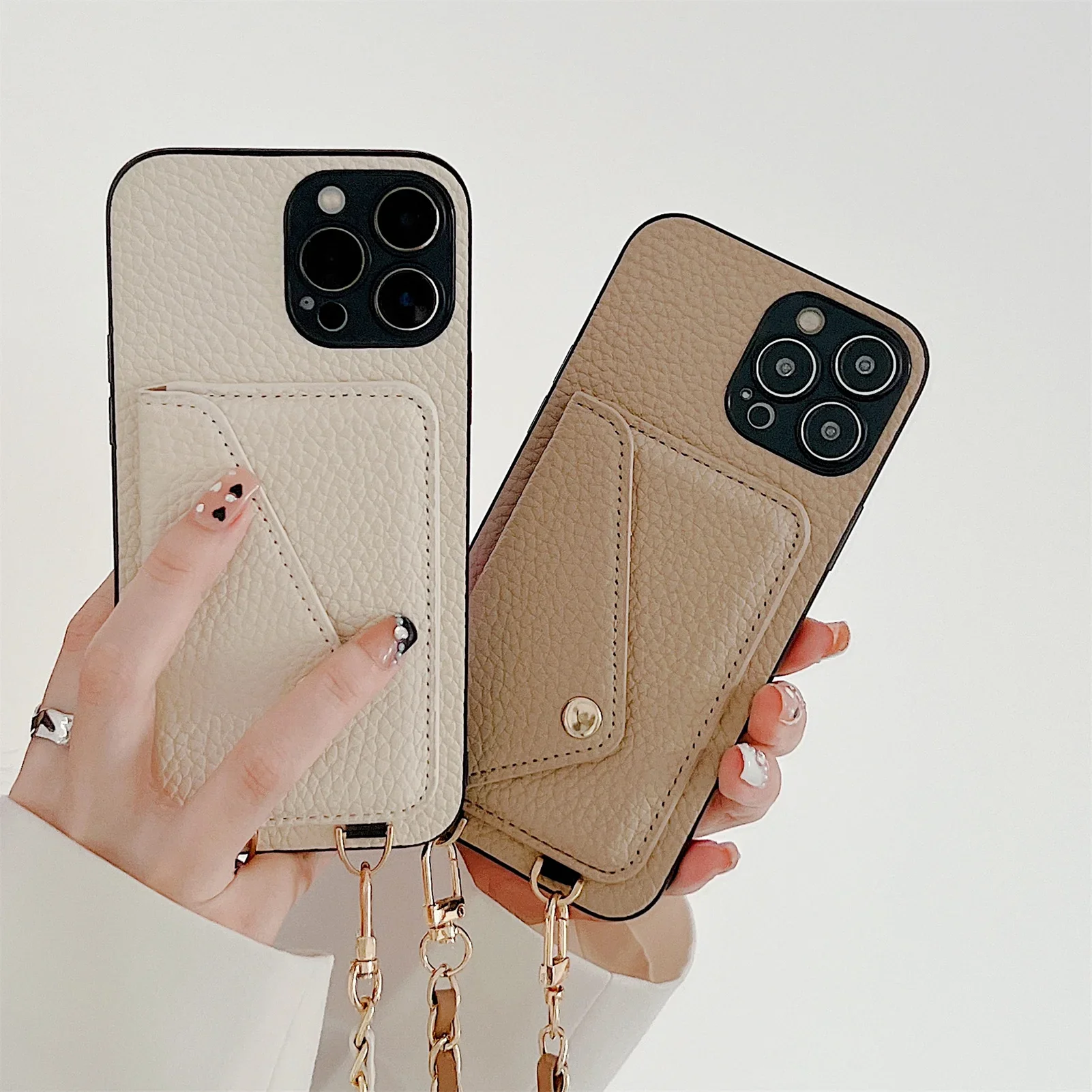 Handgelenkband Crossbody Brieftasche Handyhülle für iPhone 18 17 Air 16 15 14 13 12 Pro Max XR XS 8 7 Kartenhalter Kettenriemen Tasche Abdeckung – Detail 6