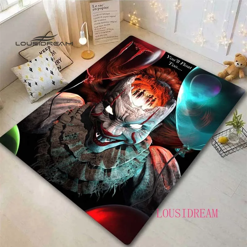 

Horror Halloween Carpet Area Rug Floor Mat 3D Carpet for Bedroom Clown Area Carpet Floor Mat IT Character Holiday Gift Decor