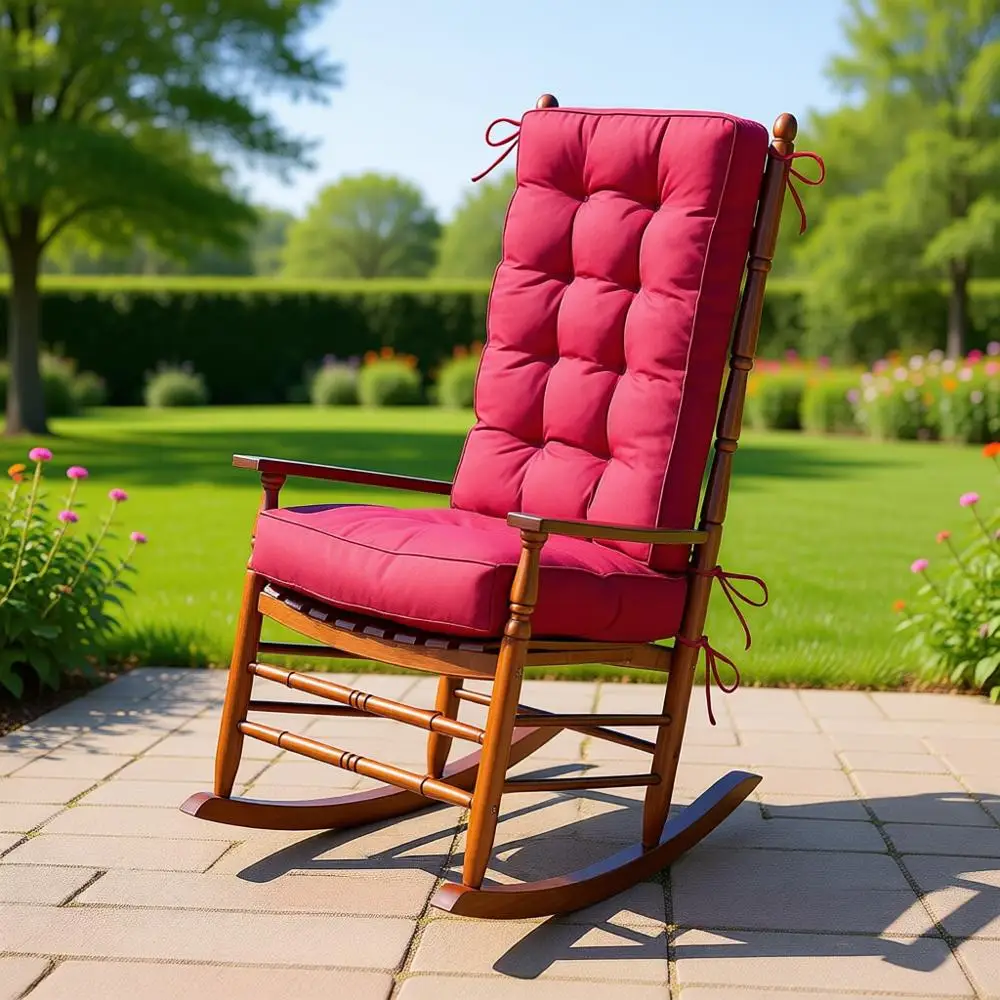 

Weatherproof Outdoor Rocking Chair Cushions, 18x18 Inches, with Ties for Patio or Indoor Use