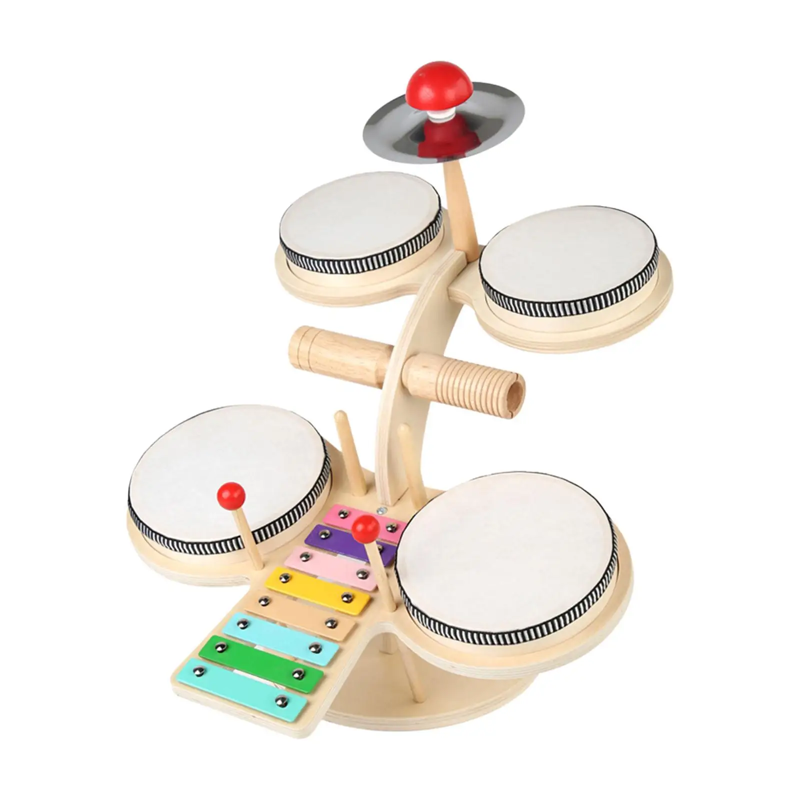 Kids Drum Set Birthday Gift Hand Eye Coordination Party Favors Developmental Montessori Musical Instruments Set Musical Toys