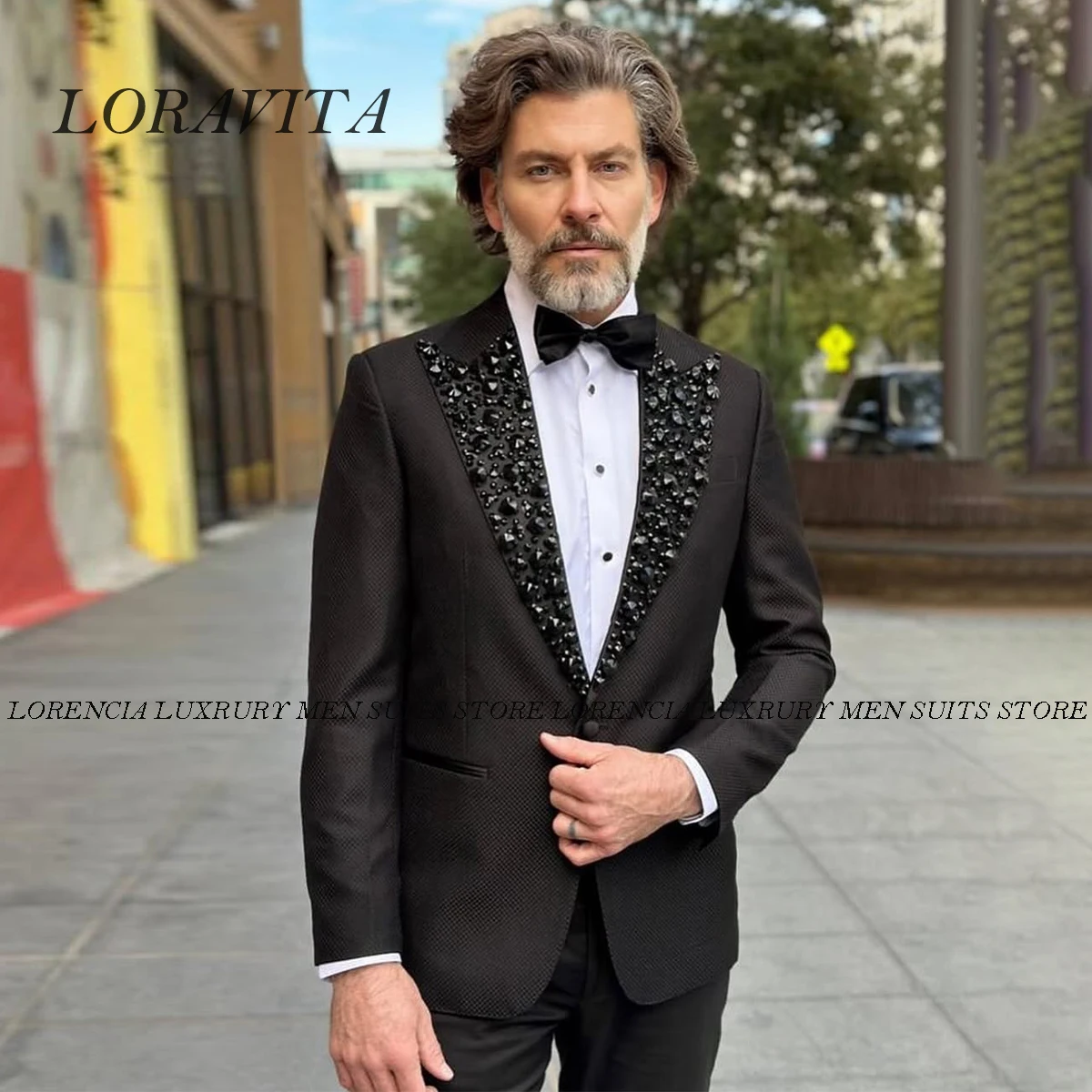 

Индивидуальный блестящий металлический мужской костюм, жаккардовый смокинг жениха с кристаллами, комплект из 2 предметов, пиджак для жениха, мужской Ropa Hombre