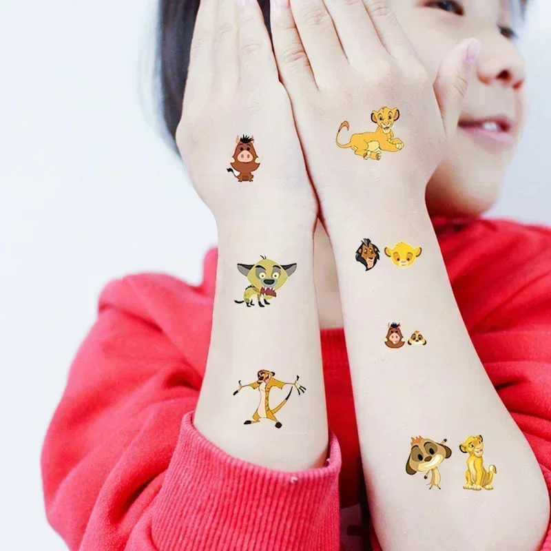 The Lion KingDisney Tattoo Stickers Kid Cute Cartoon Anime Toys Children Temporary Fake Tattoo Sticker on Arms Legs Holiday Gift