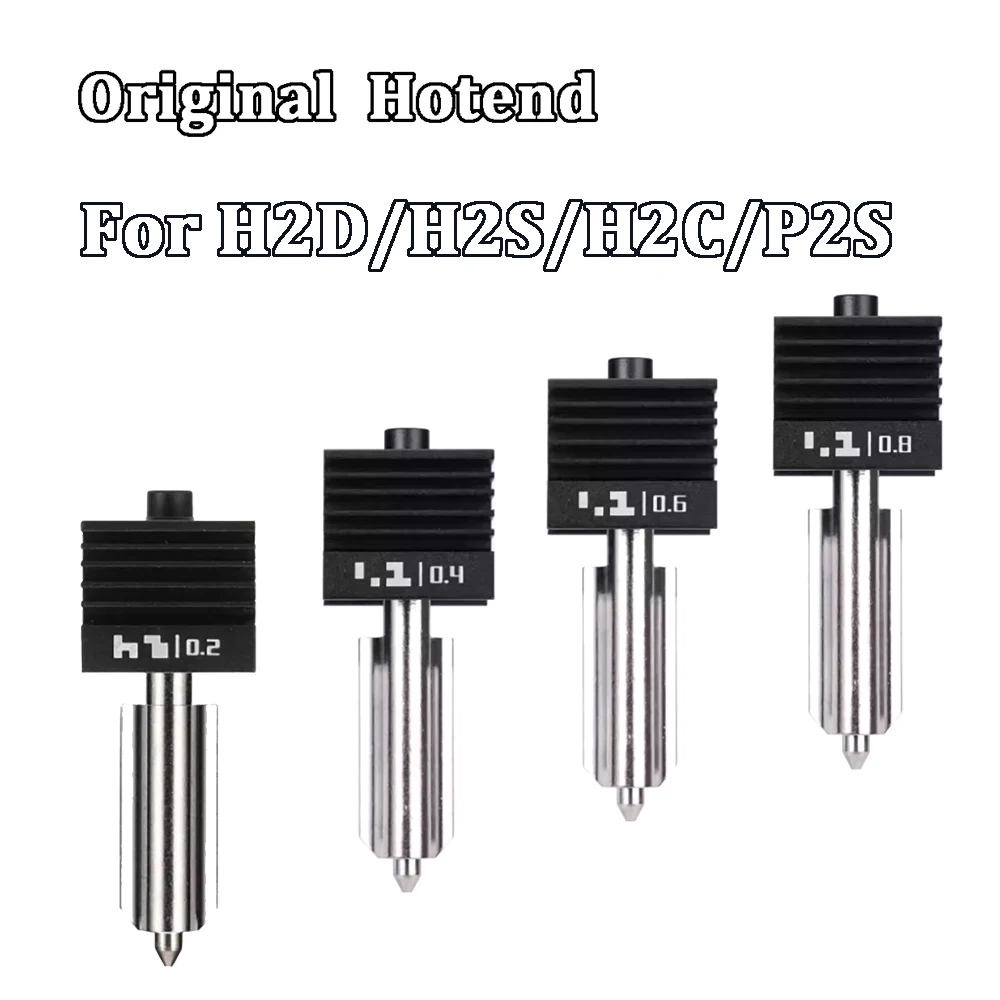

Original P2S Hotend For Bambu Lab H2C Hotend H2S H2D Hotend Hardened steel 0.2/0.4/0.6/0.8mm Stain steel Hotend For A1/A1 mini