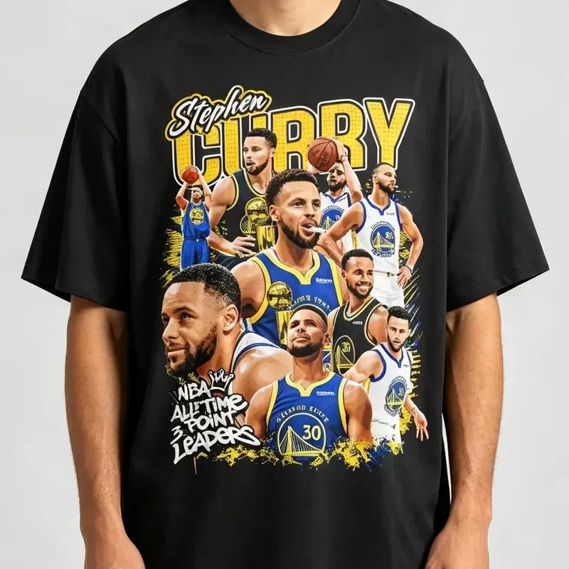 Stephen Curry Graphic T-Shirt, Basketball Player Photo Collage Tee, Vintage Sports Graphic Short Sleeve Shirt, Unisex Streetwear Top, Game Day Outfit & Basketball Fan Gift