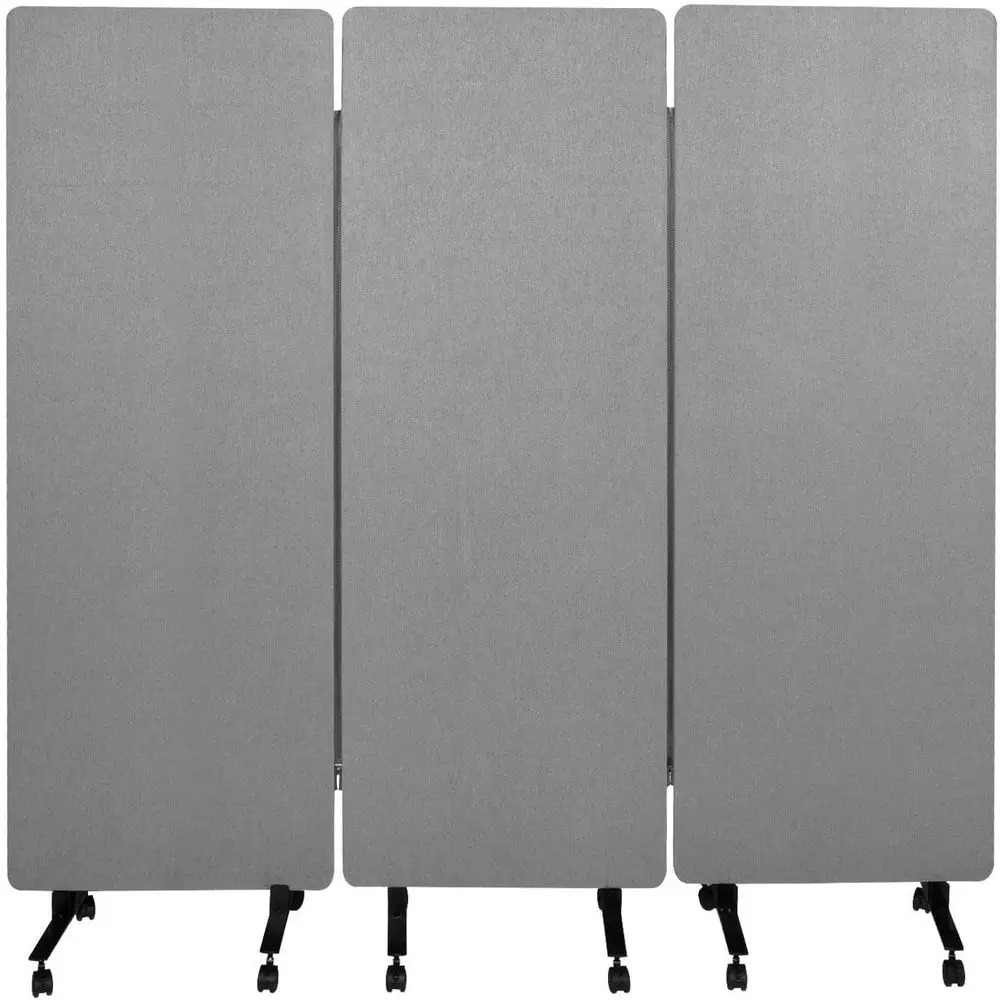 

72" X 66" Acoustic Room Divider, 3 Panel olding Privacy Partition with Wheels, reestandingTackable Oices Sn, Portable Sound Proo