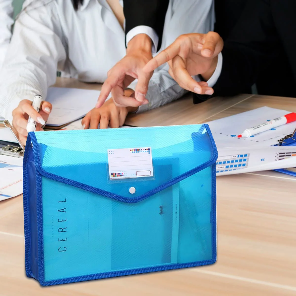 3 قطعة مجلد مستندات A4 حامل ملفات شفاف منظم تخزين مقاوم للماء ومقاوم للتمزق لمكتب الطلاب #3