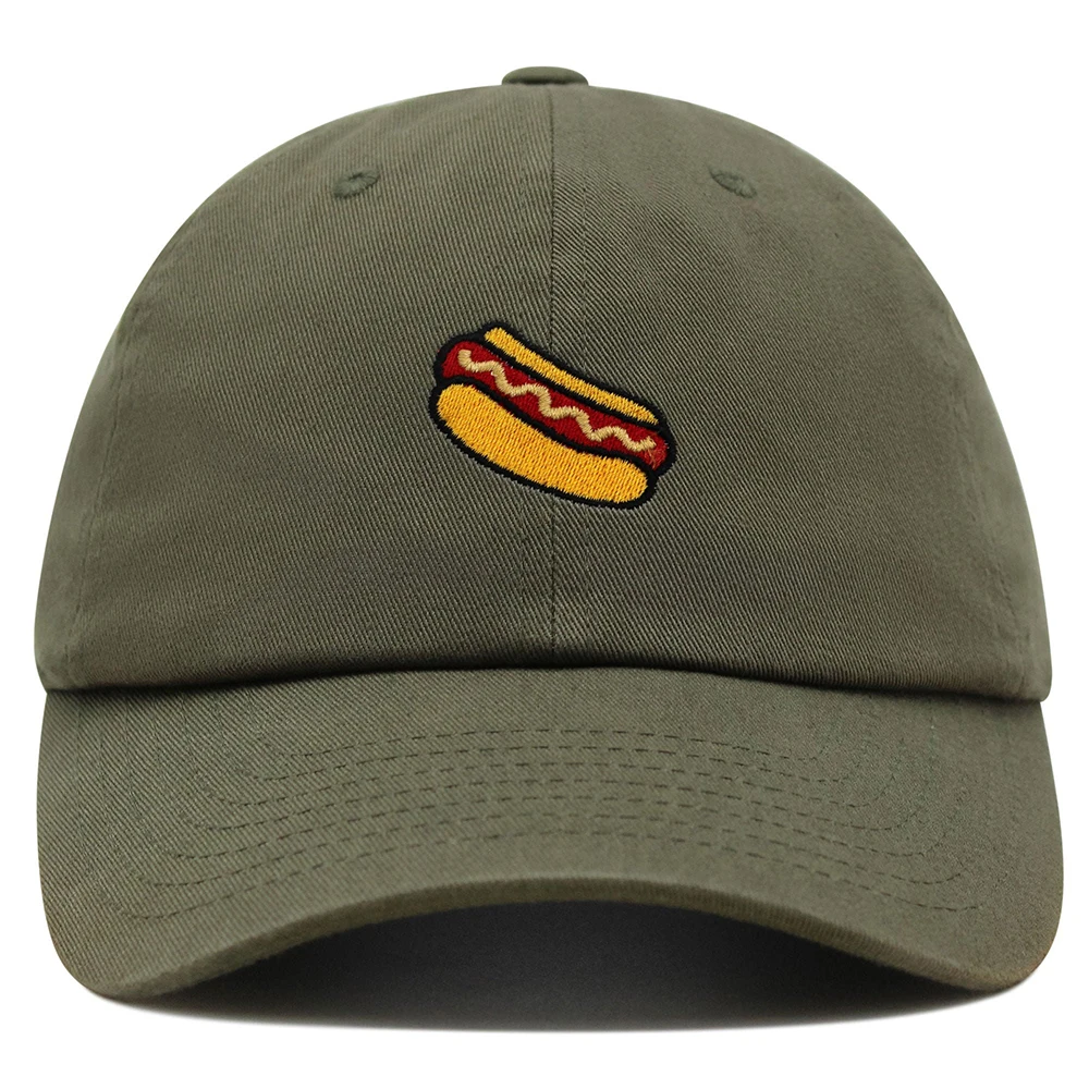 Hotdog Embroidered Dad Hat Sausage Baseball Cap Cute Woman Summer Cotton Sun Hat Man Trucker Hats Adjustable