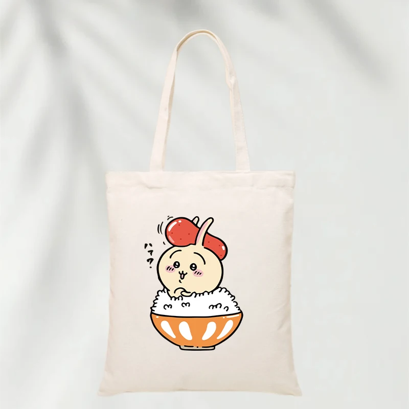 

Сумка-тоут из холщовой ткани с принтом аниме-персонажа Усаги Хачиваре, милая, портативная, легкая, для студентов, для хранения канцелярских принадлежностей