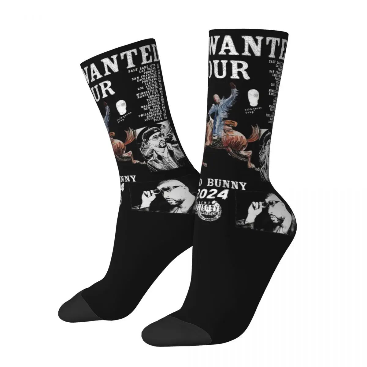 

New Men's Socks Casual Bad Bunny Most Wanted Tour 2024 Sock Sport Women's Socks Spring Summer Autumn Winter