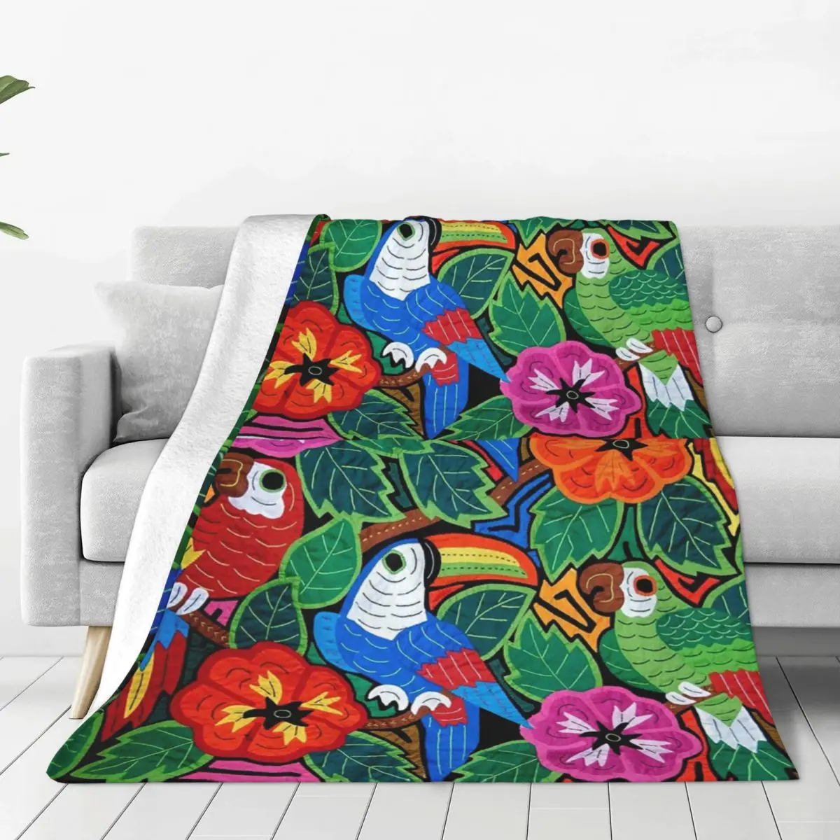 Mola Design Birdies Blankets Flannel Multi-function Sofa Throw Blankets For Home Bedroom Outdoor Throws Bedspread Quilt