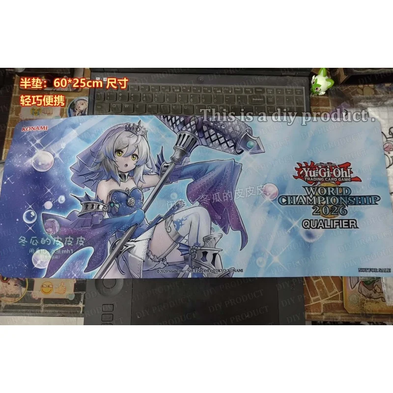 Yu-Gi-Oh! DIY Tearlaments Merrli Playmat 600x250mm Trading Card Game Mat 2mm Thick Seamless Edge Rubber Table Pad Card Game Toy