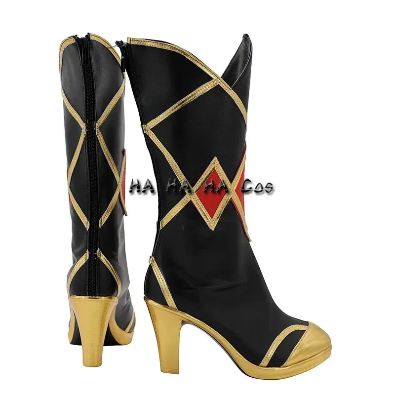 

Candy 2025Game Genshin Impact Rosaria Boots High Heel Shoes Halloween Carnival Party Cosplay Props For Women Men Custom