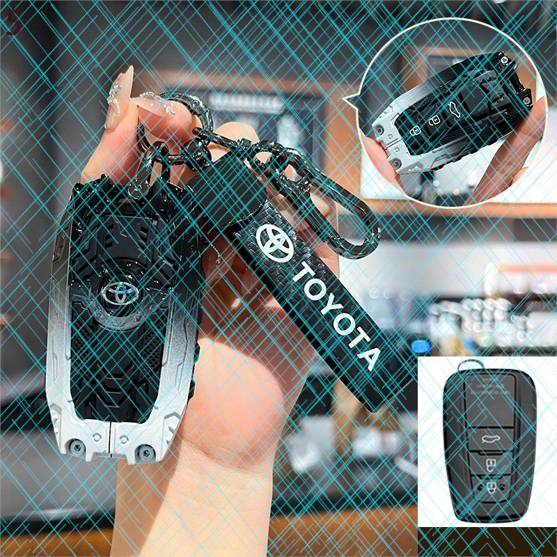 

For Toyota Corolla Hybrid 2021 Rav4 Land Cruiser Prado Camry Highlander Prius C-HR 2018+ Leather Car Remote Key Case Cover Shell