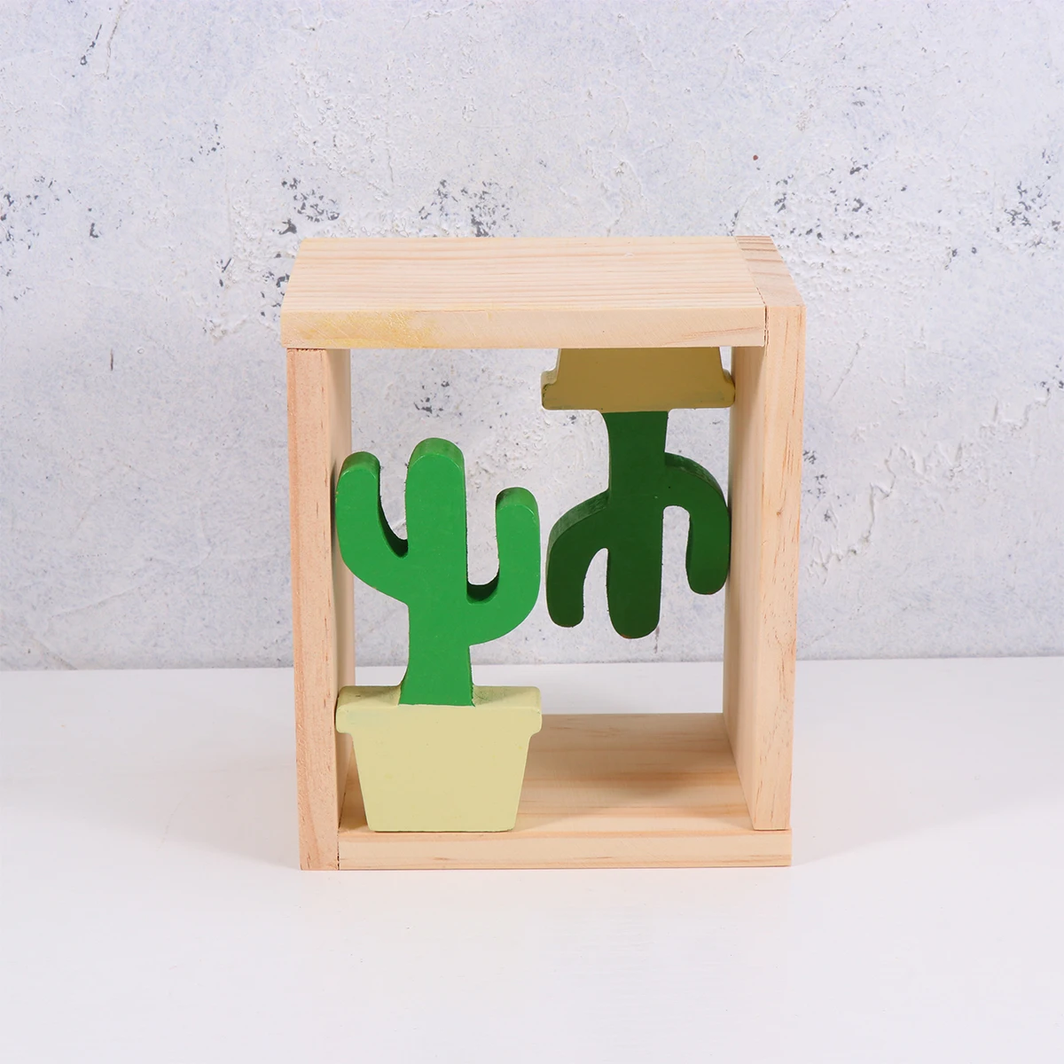 

Creative Cactus Shaped Bookends Pine Wood Organizer Sturdy Stand Natural Wooden Book Folder Decorative Book Stopper For