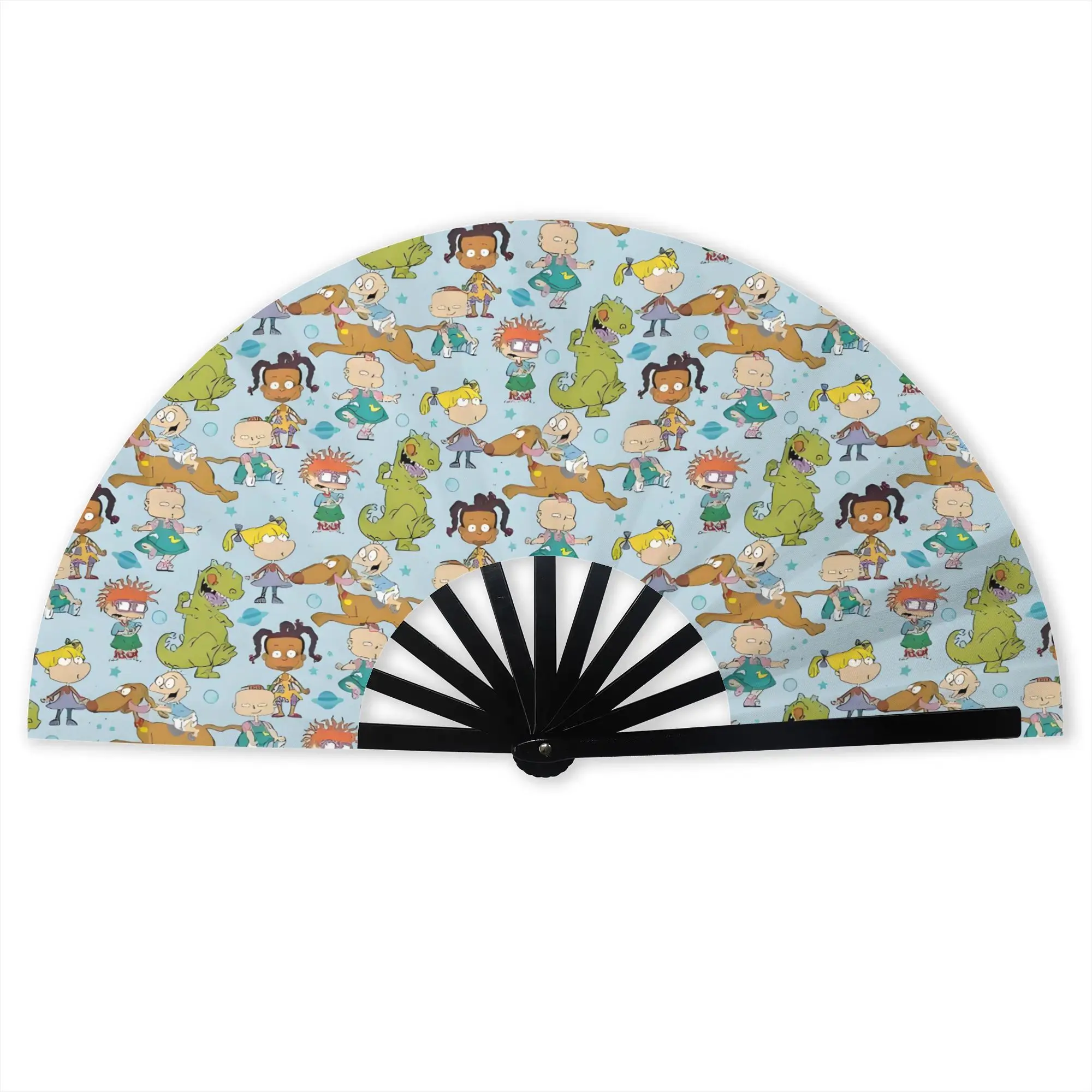 Retro Anime R-Rugrats Hand Fan Promotional Gift Event Souvenir  Durable Folding Fans Unique Bulk Pack Fan