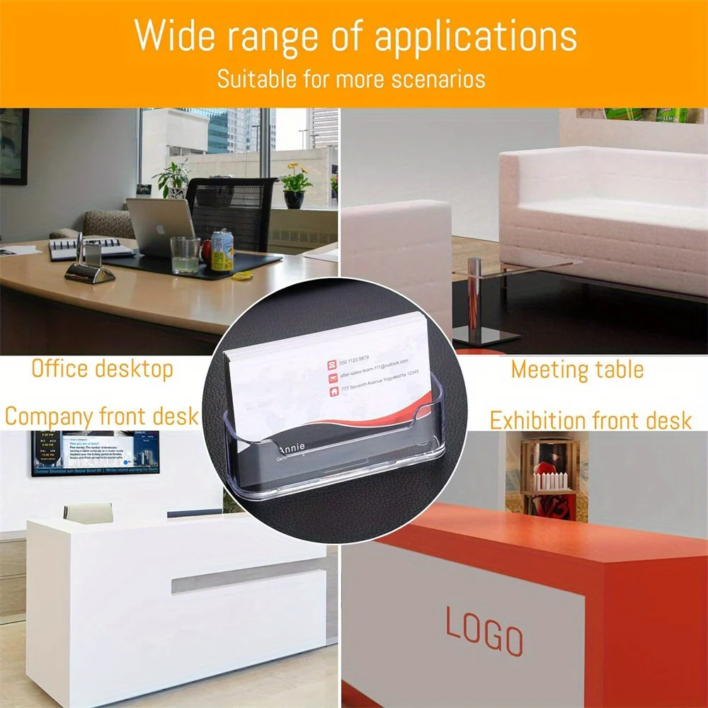 4 قطعة/8 قطعة/16 قطعة حامل بطاقة الأعمال البلاستيكية الشفافة ، عرض بطاقة الأعمال الاكريليك لحامل بطاقة الأعمال المكتبية