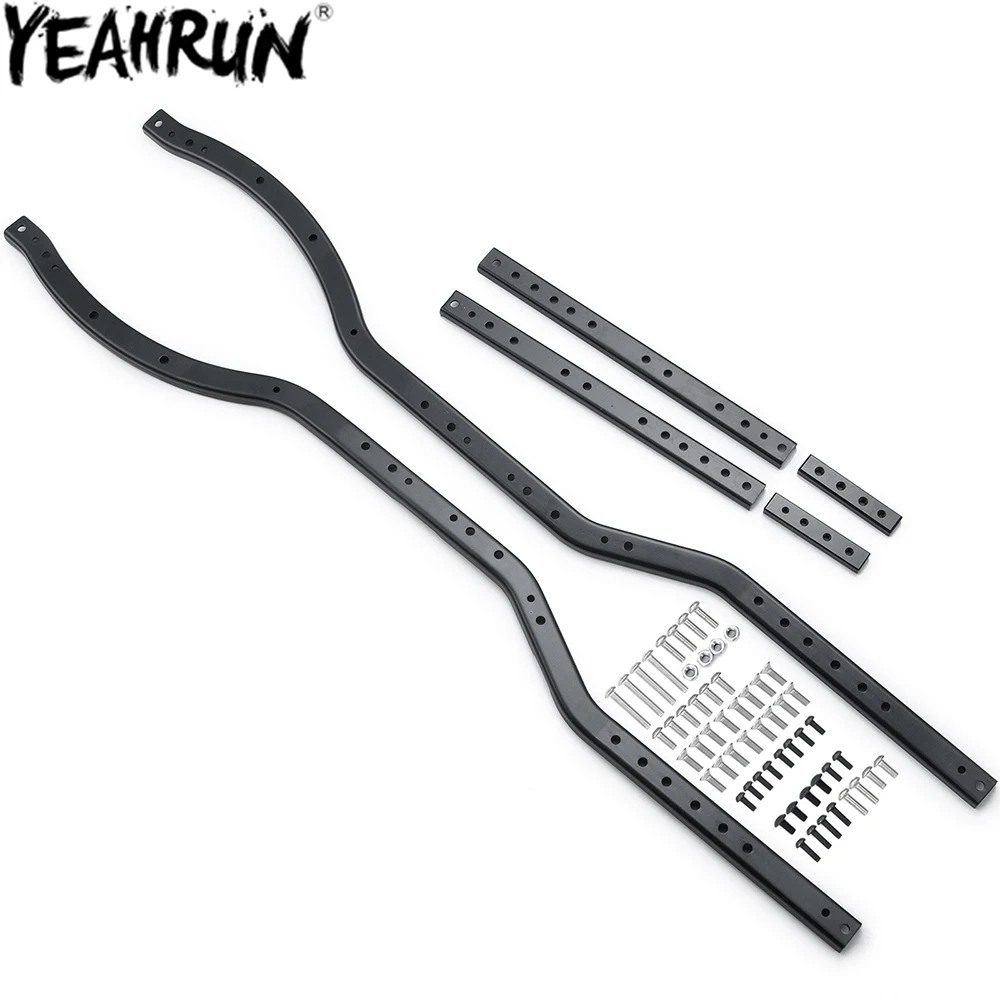YEAHRUN Steel 6x6 Chassis Frame Rail Girder Side Frame for 1/10 RC Crawler Car Axial SCX10 90046 90047 Upgrade Parts