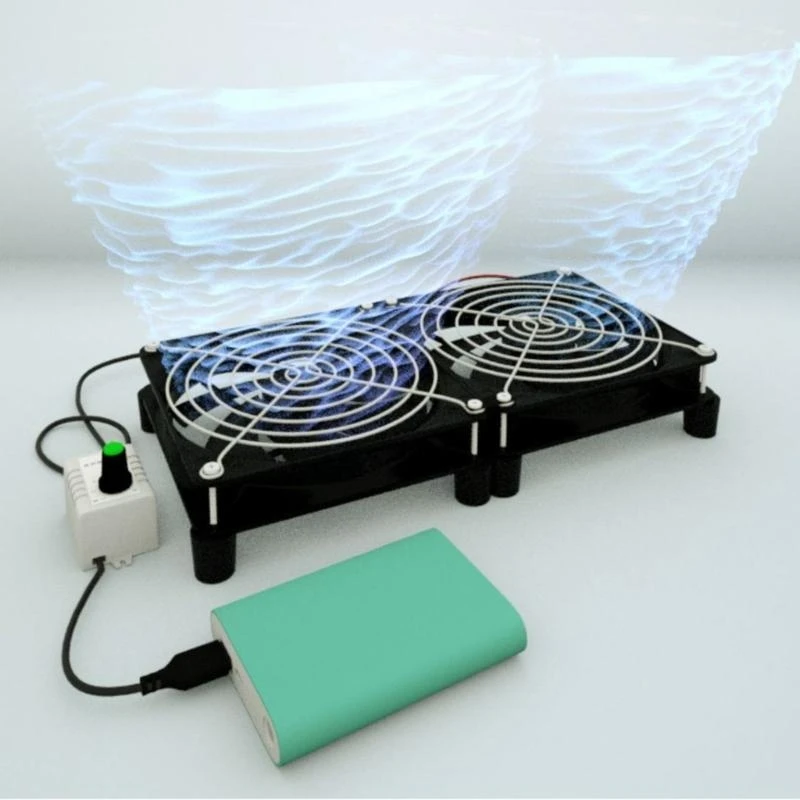  High-Performance USB Fan with Interchangeable Mesh Cover - 8cm,12cm 24cm Infinite Speed Adjustment 3000rpm