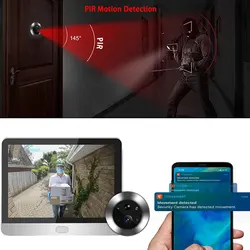 Tuya-Câmera Peephole de Segurança, Grande Angular, Casa Inteligente, Vídeo WiFi, 1080P Eye, 5000mAh, Sem Sentir, Alarme de Movimento PIR, Alexa Door Viewer, Novo