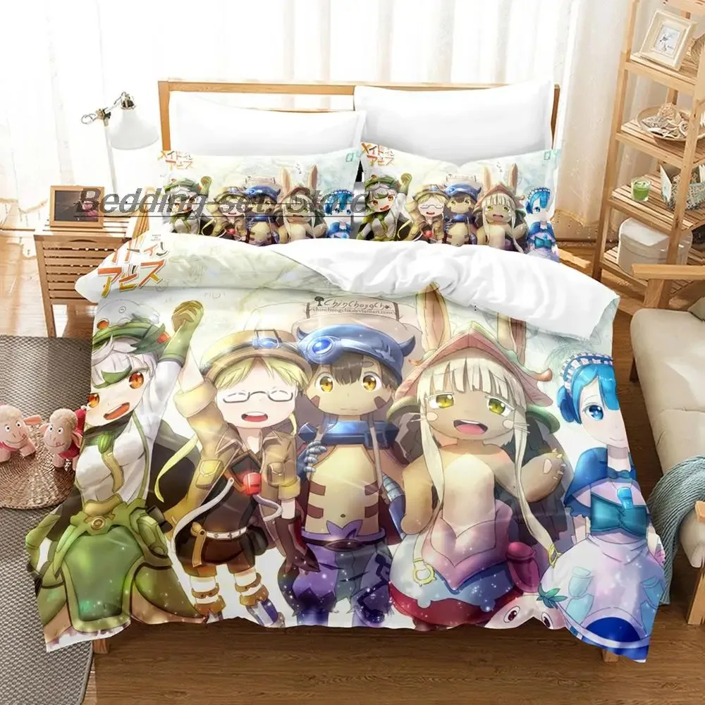 New Made In Abyss Bedding Set Single Twin Full Queen King Size Bed Set Aldult Kid Bedroom Duvetcover Sets 3D Anime Bed Sheet Set