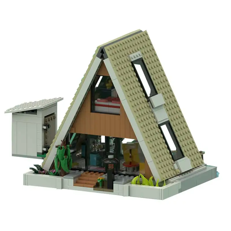 Hot Architecture Series Frame Cabin MOC Building Blocks DIY Classic Scenery Assembly Model Sets Bricks Children's Toys Gifts