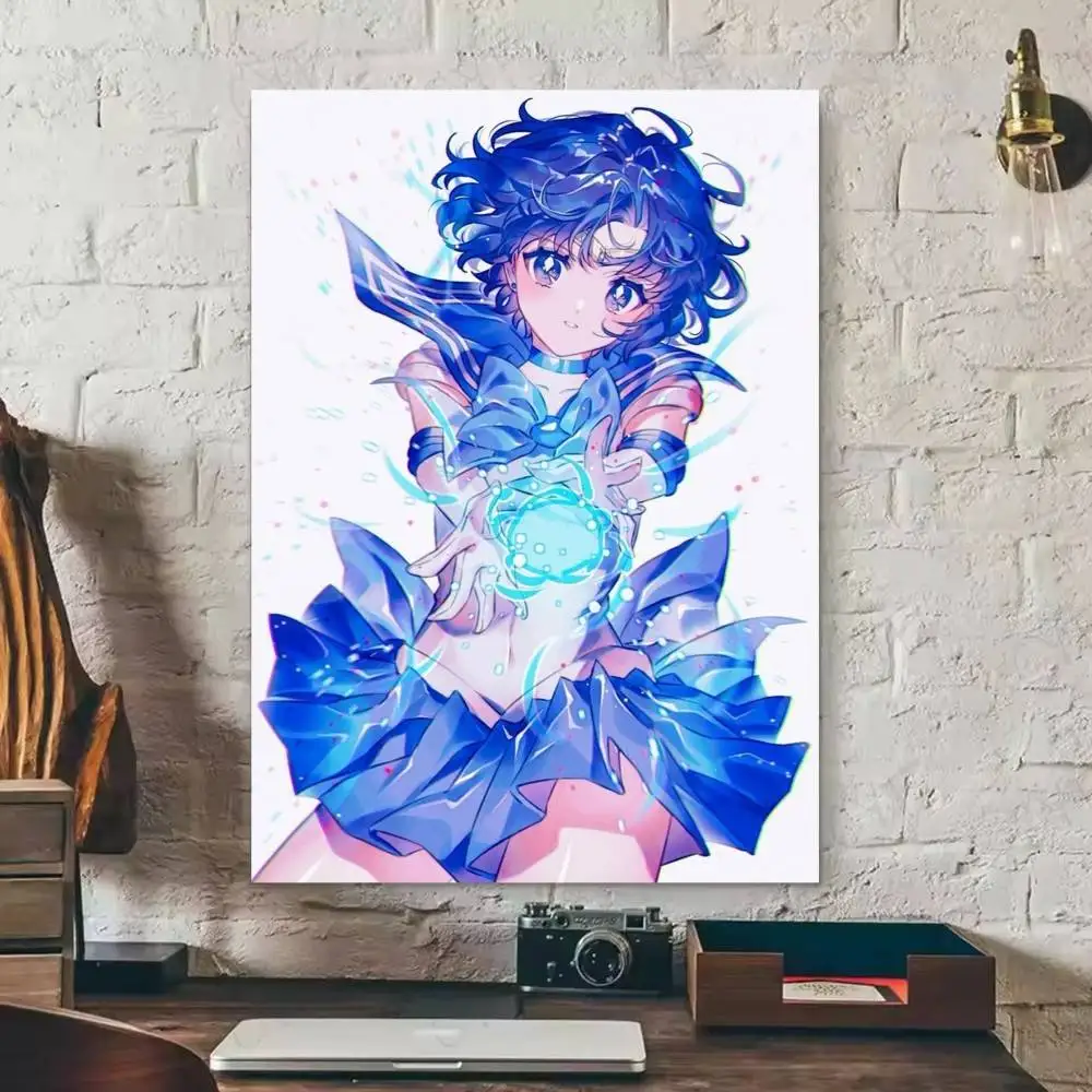 Sailor Mercury Ami Mizuno Sailor Moon  Anime Character Poster HD Print Wall Art Home Decor