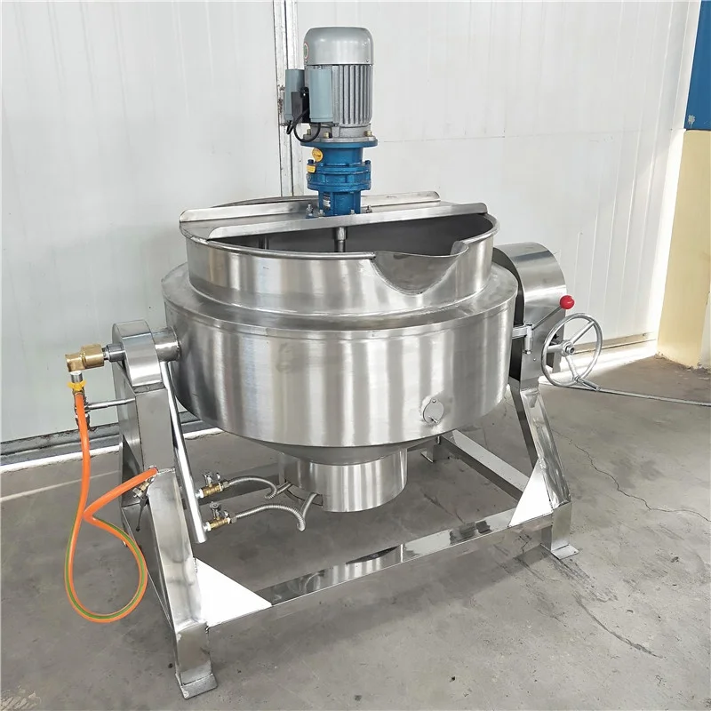 to Industrial automatic tilting planetary kettle with agitator for a variety of food processing