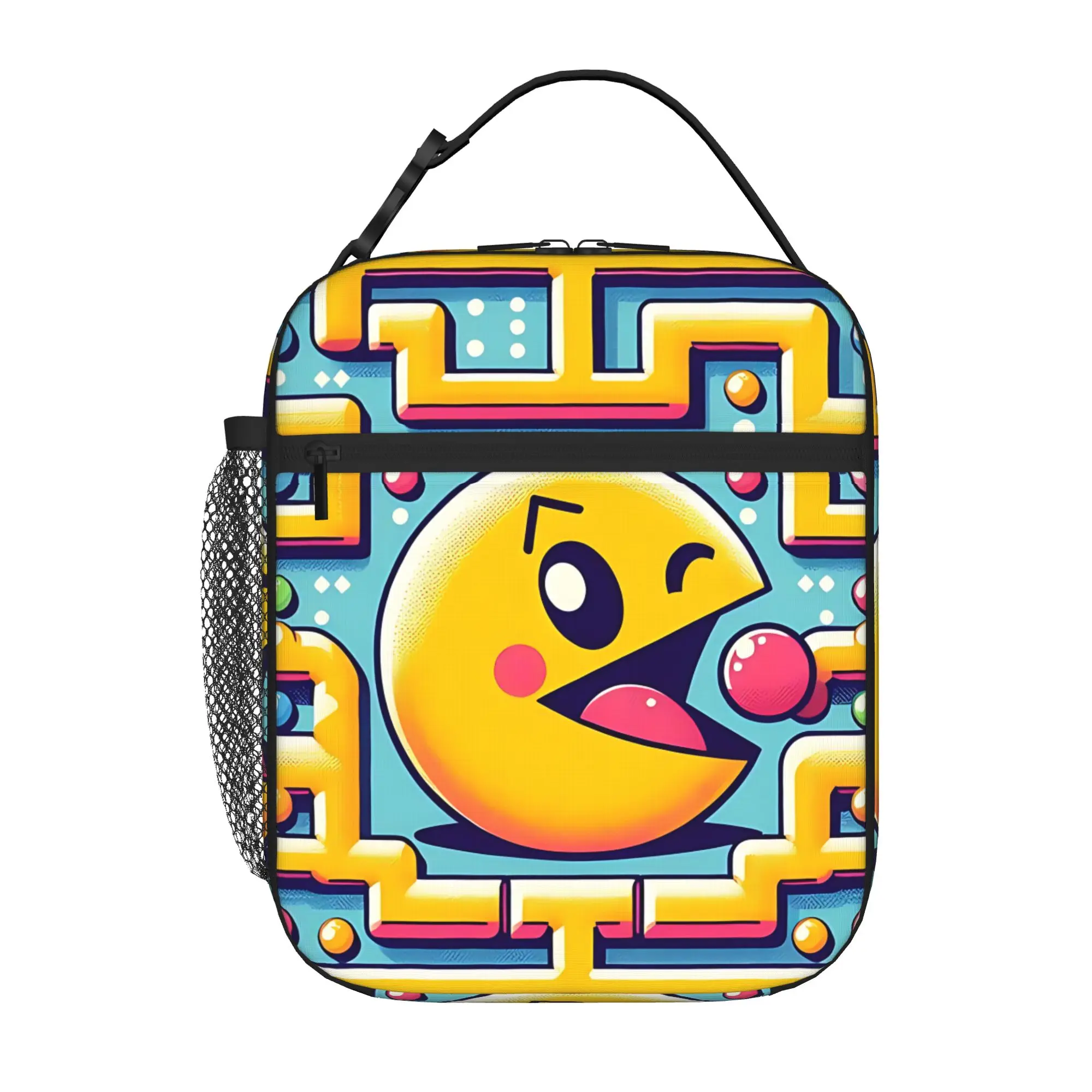 1 Piece Portable Lunch Container Clear  Zipper Closure Durable Pocket PAC-MAN  For Lunch Lunch Box Bag