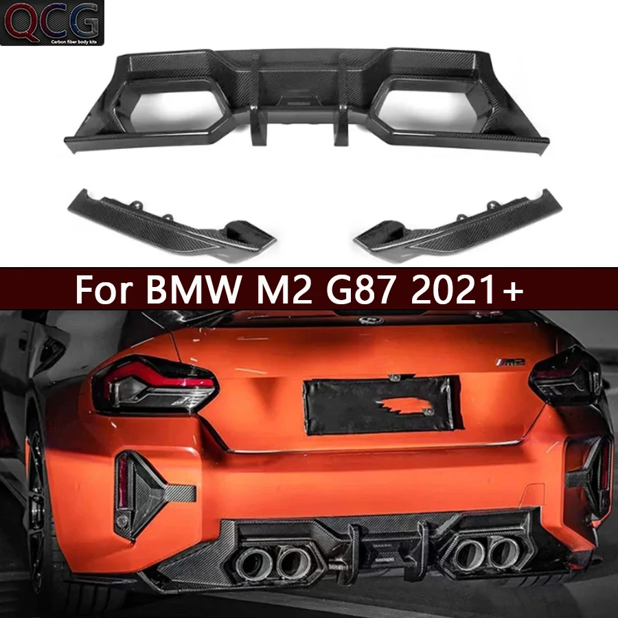 

For BMW M2 G87 2021+ Dry Carbon Fiber Back lip Car Rear Bumper Diffuser Rear Splitters Spoiler Upgrade Car Accessories body kit