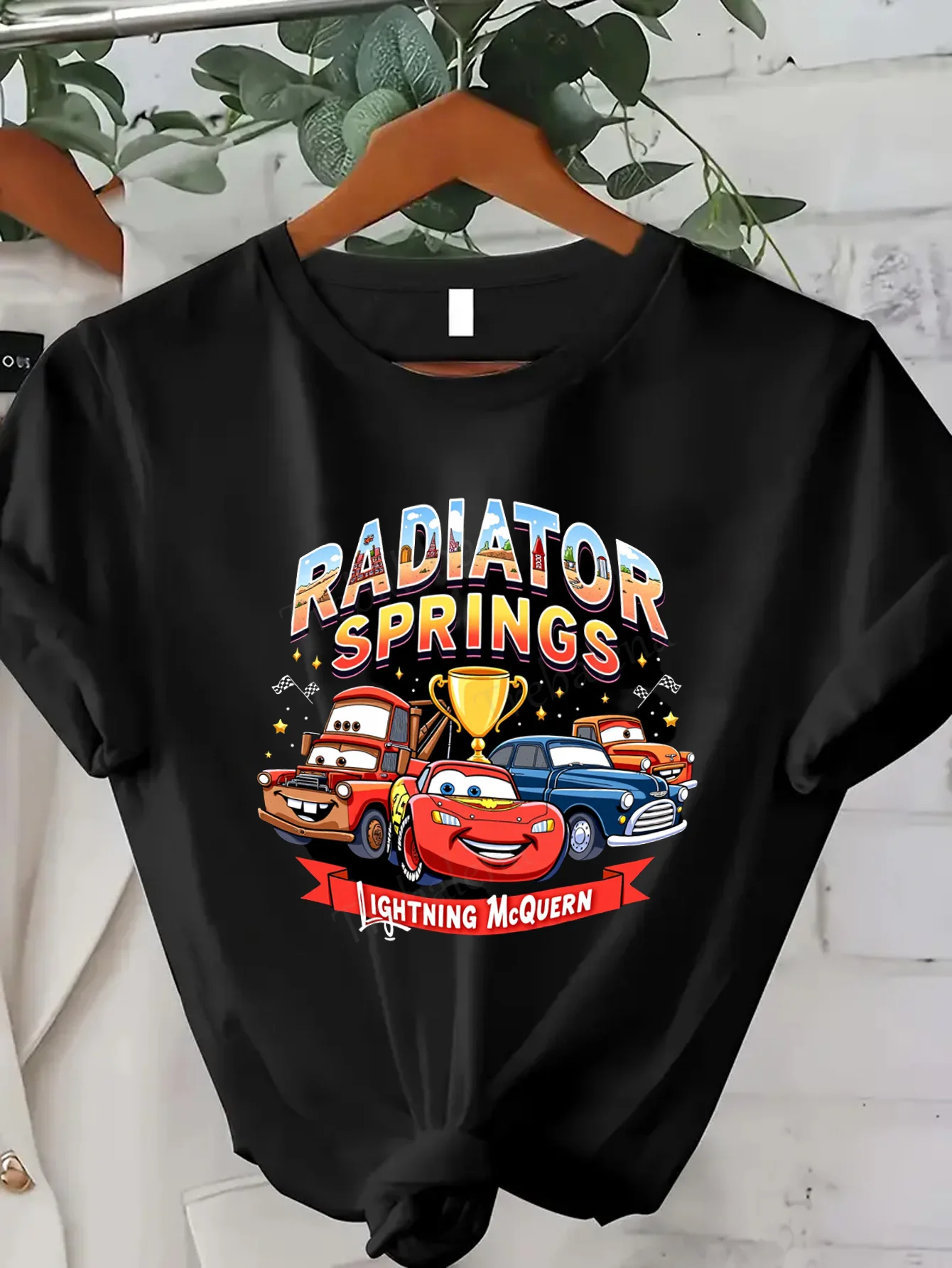 

Women T-shirt Radiator Springs Cars T-Shirt for Women, Lightning McQueen Design