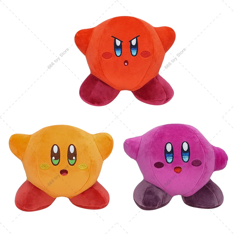 New 3 Styles Anime Star Kirby Kawaii Shiny Star Kirby Red Orange Purple Stuffed Peluche Plush High Quality Cartoon Toys Gifts