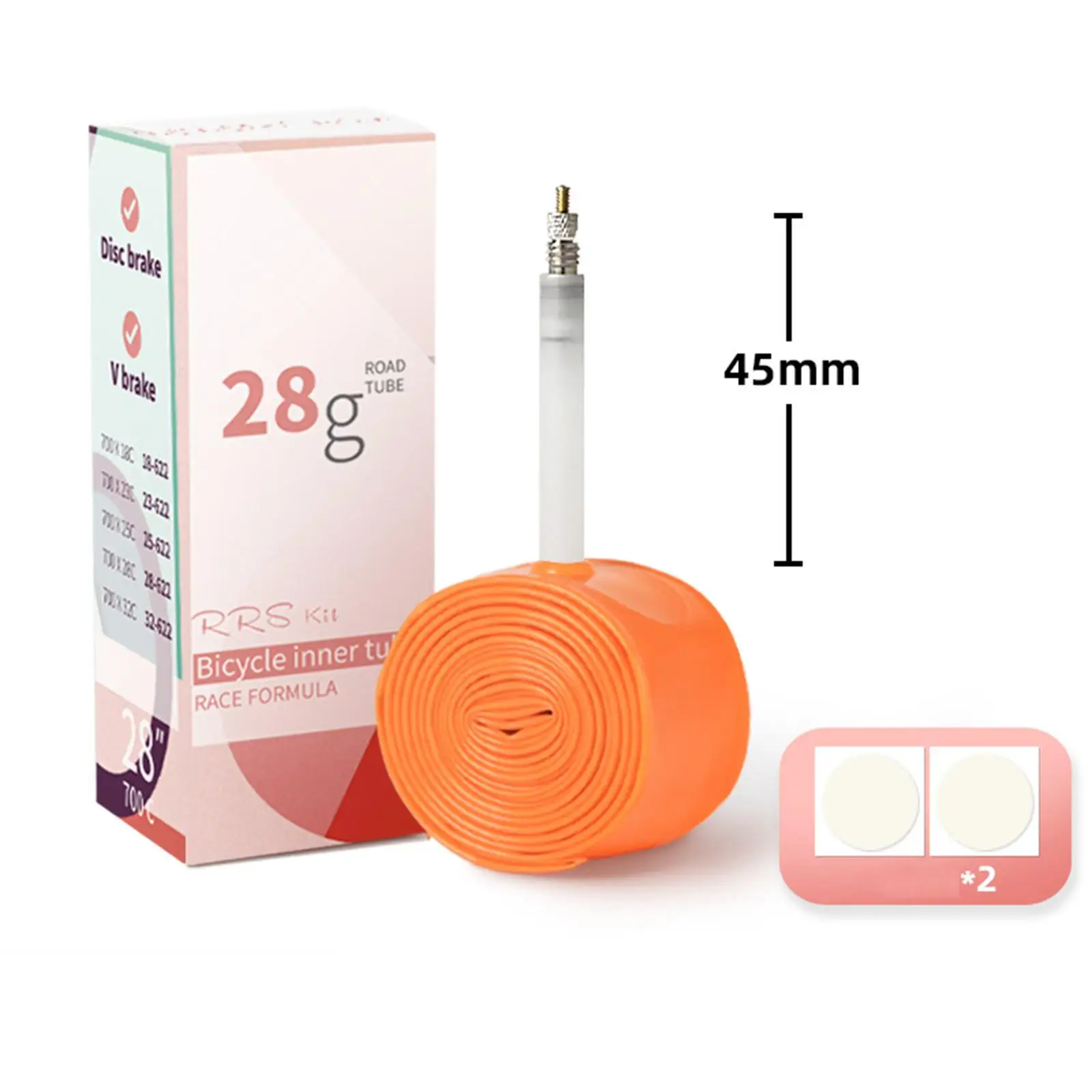 الأنبوب الداخلي للدراجة مع صمام، إصلاح مضاد للثقب، خفيف الوزن، مقاوم للصدمات، إطار احتياطي للدراجة مع رقع الإطارات يحل محل الركوب #6