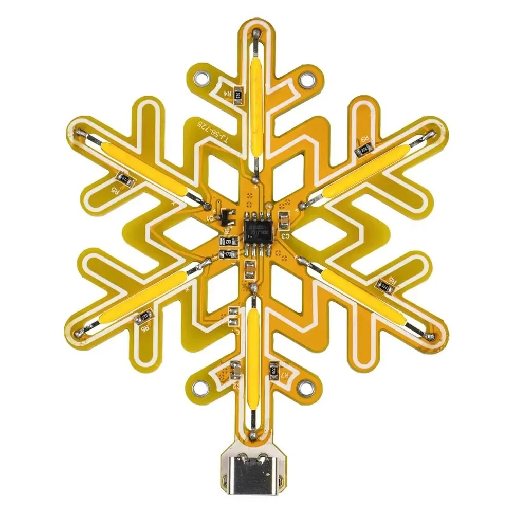 DIY Electronic Kit Snowflake Touch Sensing Light Dimming SGL8022W Integrated Circuit DIY Soldering Kit Type-C Interface DC5V