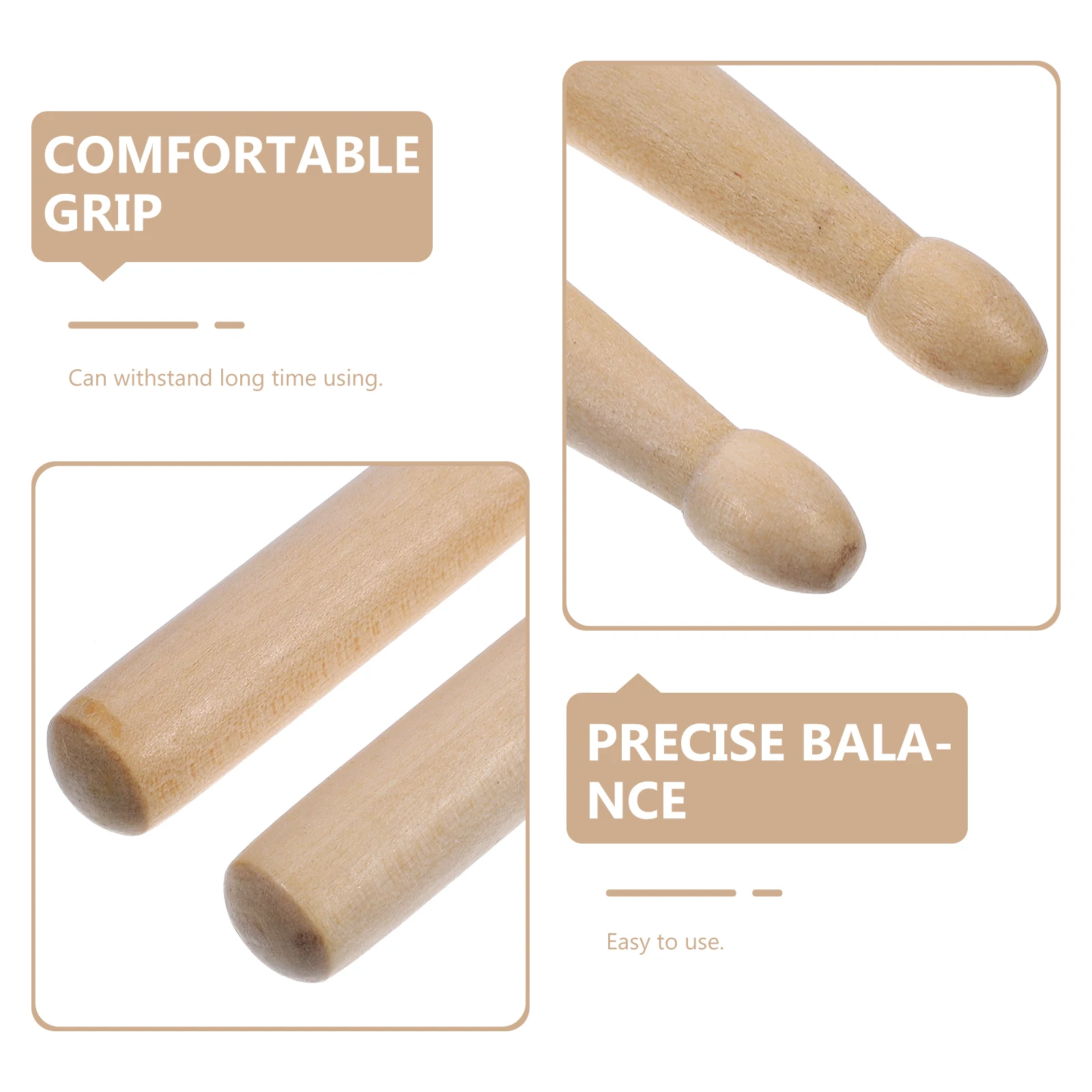 

AntiFatigue Maple Drum Sticks 6 Pairs Long Lasting Practice Tool For Both Acoustic And Electronic Drums