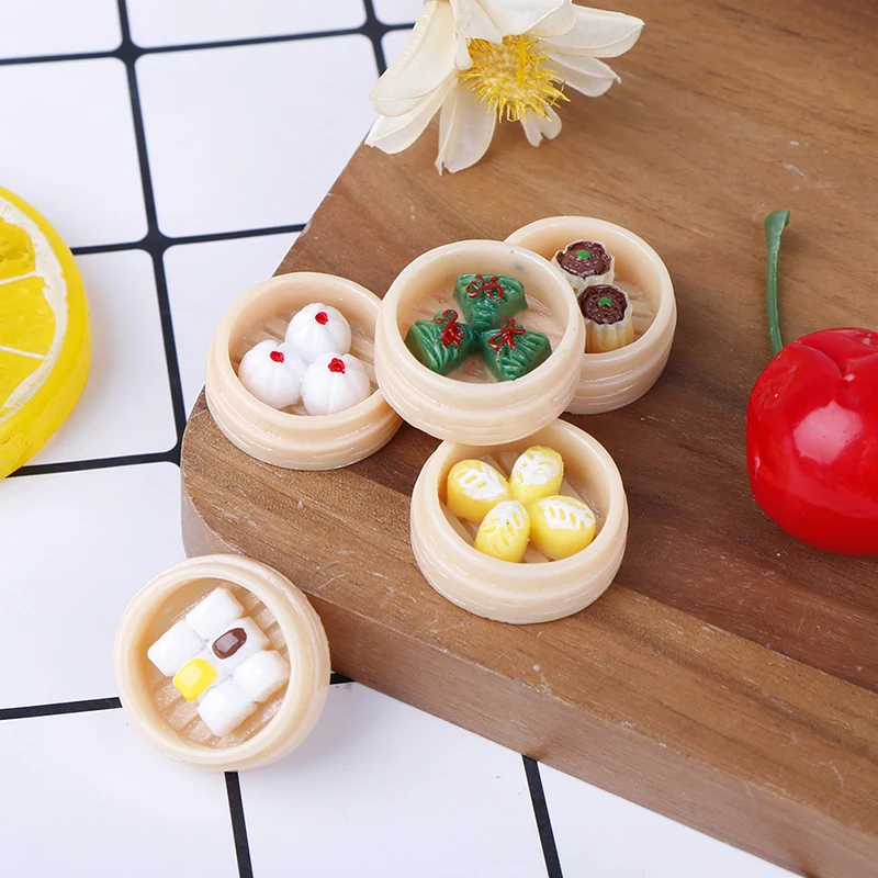 

5Pcs/set 1:12 Dollhouse Miniatures Chinese Dim Sum Food Kitchen Accessories