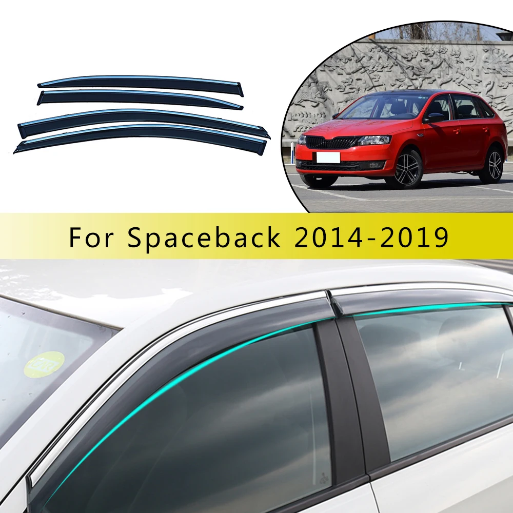 For Skoda Rapid Spaceback 2014-2019 Window Weather Shield Deflector Guard Car Styling Auto Accessories Sun Rain Visor Awnings