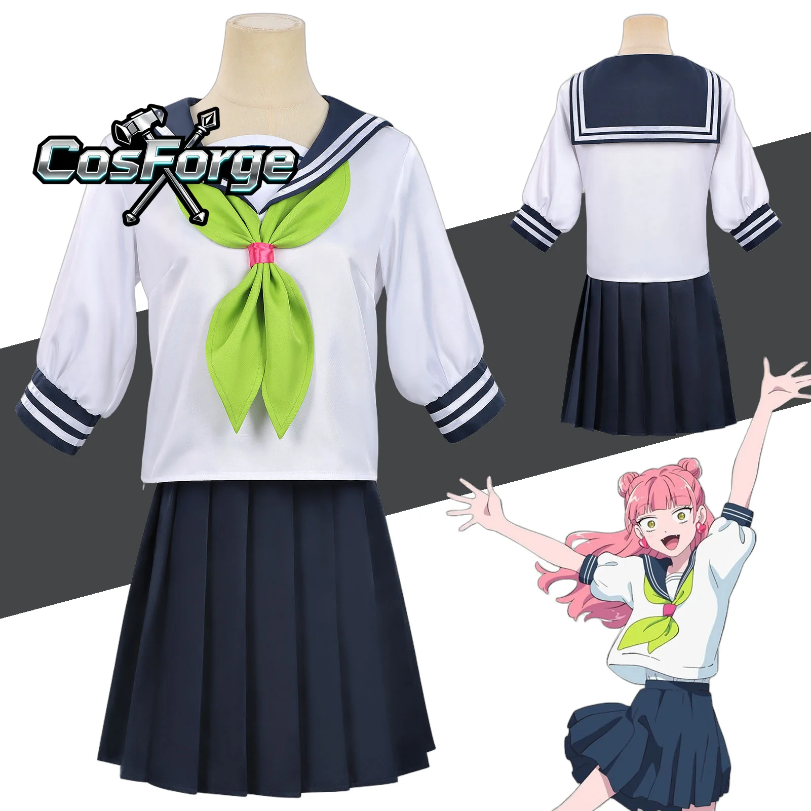 Cosplay de Miyu Suzuki: Tejas y Sol, opuestos polares - Vestido JK, peluca, para convenciones de anime y Halloween