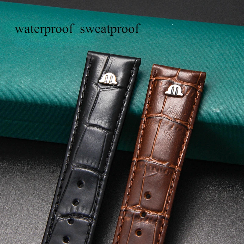 حزام ساعة رجالي من جلد البقر الأصلي لسلسلة موريس لاكروا بونتوس ليه كلاسيكس حزام ساعة رائع قابل للتنفس مقاوم للعرق 20 22 مللي متر